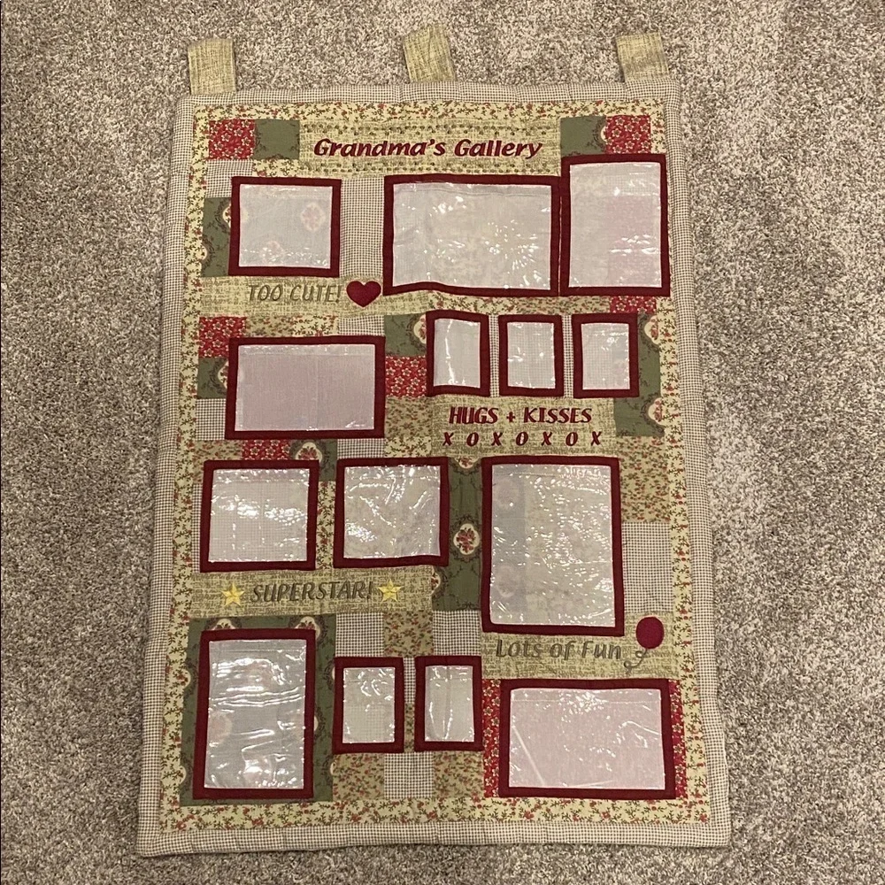 Grandma's Gallery Photo Display Fabric Wall Hanging.